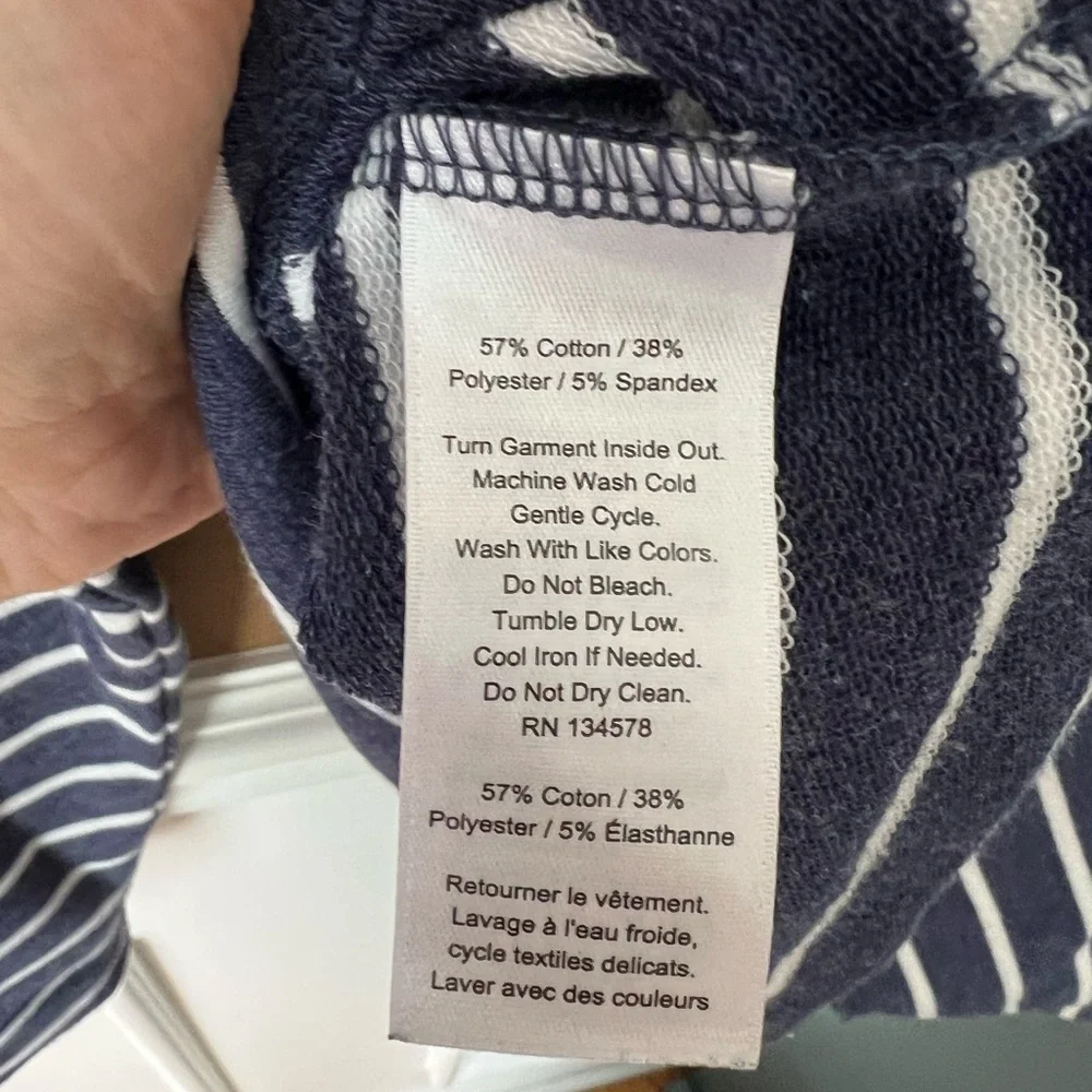 Vineyard Vines Relaxed Hoodie Shep Shirt Navy & White Striped Hoodie Size S - Picture 5 of 6